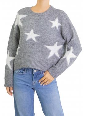 Maglione  girocollo con stelle bicolore Only